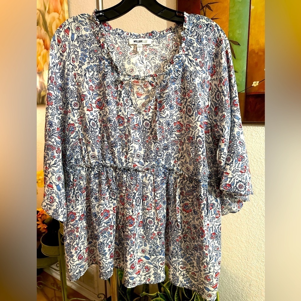 William Rast floral blouse size L